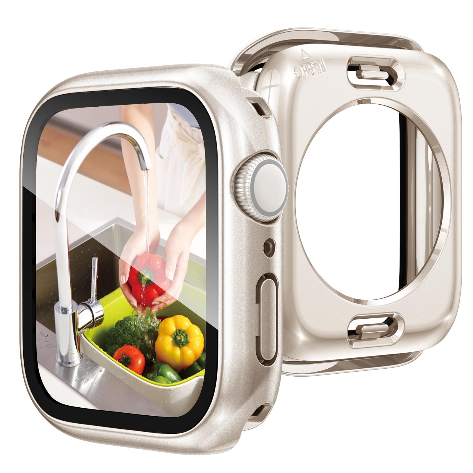 Photo 1 of Goton 2 in 1 Waterproof Case Compatible for Apple Watch Series 10 Screen Protector 42mm, 360 Protective Glass Face Cover Hard PC Bumper + Back Frame for iWatch Accessories 42 mm