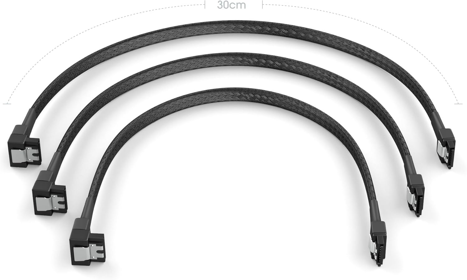 KabelDirekt 3x SATA 3 cables 6Gb/s 30cm, 90° angled connector (data