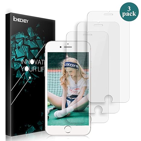 ICHECKEY 3X Panzerfolie kompatible für iPhone 8/7 /6s/6 Doppelt Verstärkte Schutzfolie aus Panzerglas Glasfolie gehärtetes Sc