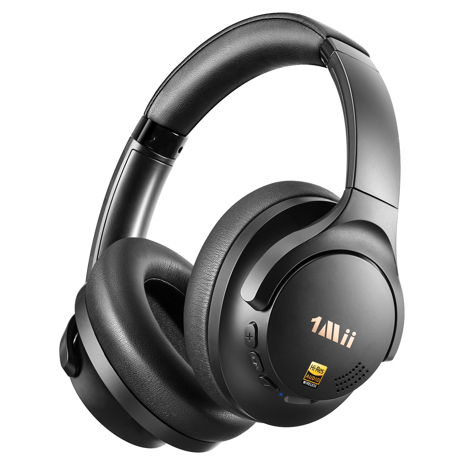 1Mii Y8+ Hybrid Active Noise Cancelling Headphones, 100H Ultra Playtime, Bluetooth 6.0 Over Ear, Wireless Hi-Res Audio & Deep Bass, Comfort for Travel & Home Office, AI Chat & Custom EQ via APP, Black Image