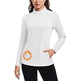 TACVASEN Women's Thermal Shirts Mock Turtleneck Fleece Lined Long Sleeve Underwear Water Resistant Athletic Base Layer