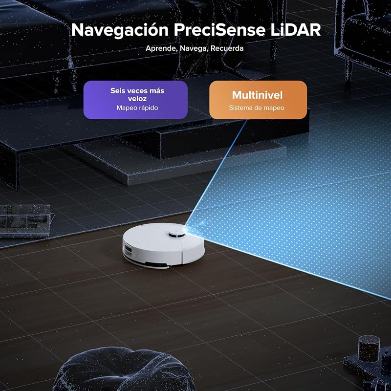roborock Q10 S5+ set Robot Vacuum e Mop 2 em 1 de 10000 Pa, Sistema Anti-Emaranhado Duplo, Prevenção de Obstáculos, 7 Semanas de Auto-Esvaziamento, Navegação LiDAR PreciSense, App Control, Branco