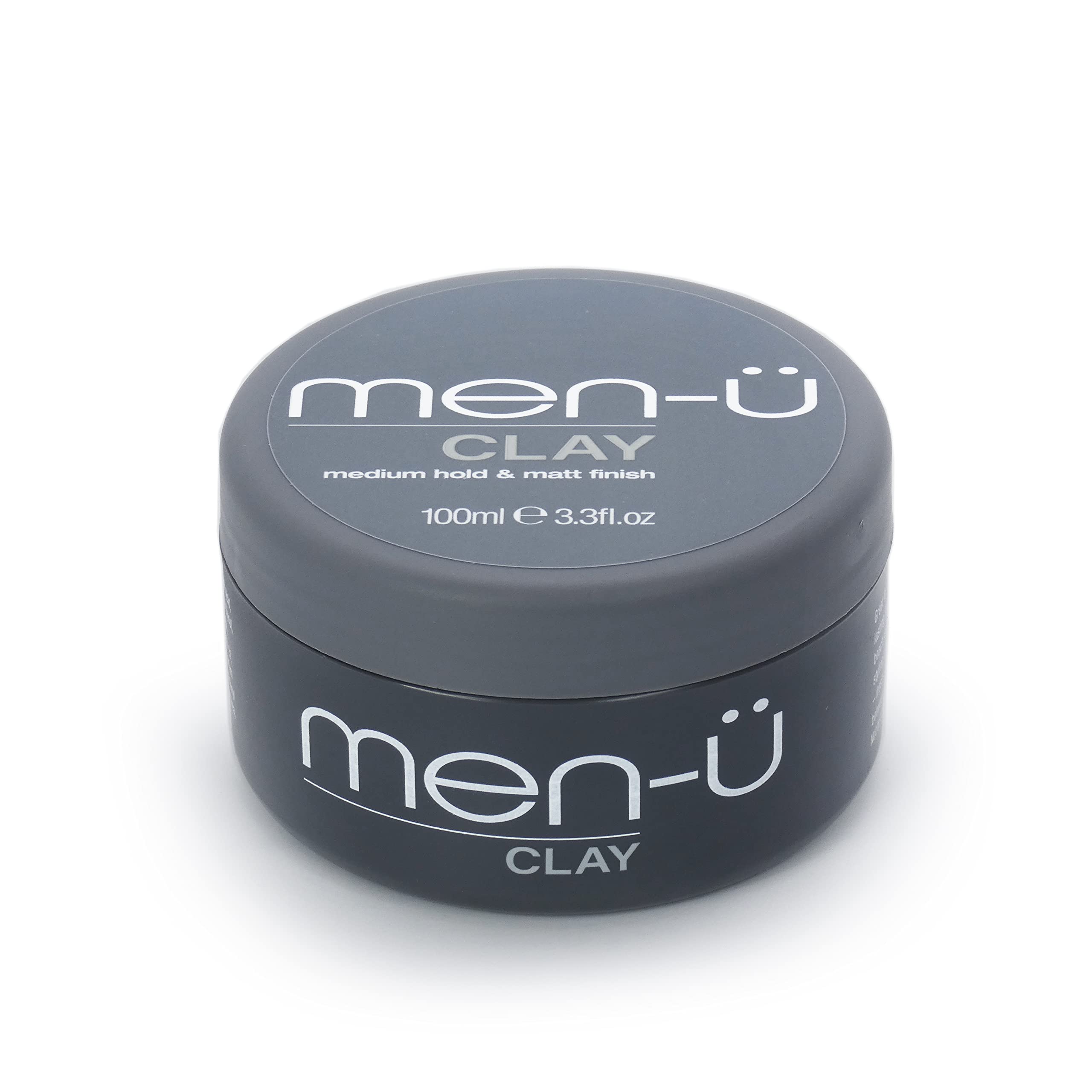 men-u hair CLAY 100ml, mens hair products – Great for matt, choppy and dishevelled styles. SIGNATURE WATERMELON FRAGRANCE - Mens hair wax w/medium hold & matt finish. Single walled 100ml styling puck