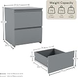 Vida Designs Denver 2 Drawer Bedside Chest Grey Space-Saving Nightstand view 5