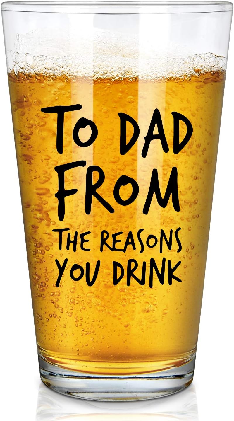 Amazon.com | To Dad From the Reasons You Drink Beer Glass, Funny Dad