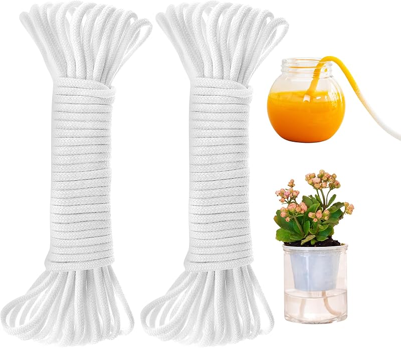 ORIMERC 60 ft Self Watering Rope for Plants Hydroponic Capillary Wick Cord