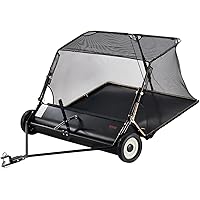 VEVOR 52-inch Lawn Sweeper Tow Behind, 26 cu.ft. Large Pull Behind Grass Sweeper, Heavy Duty Leaf & Grass Collector with Dump