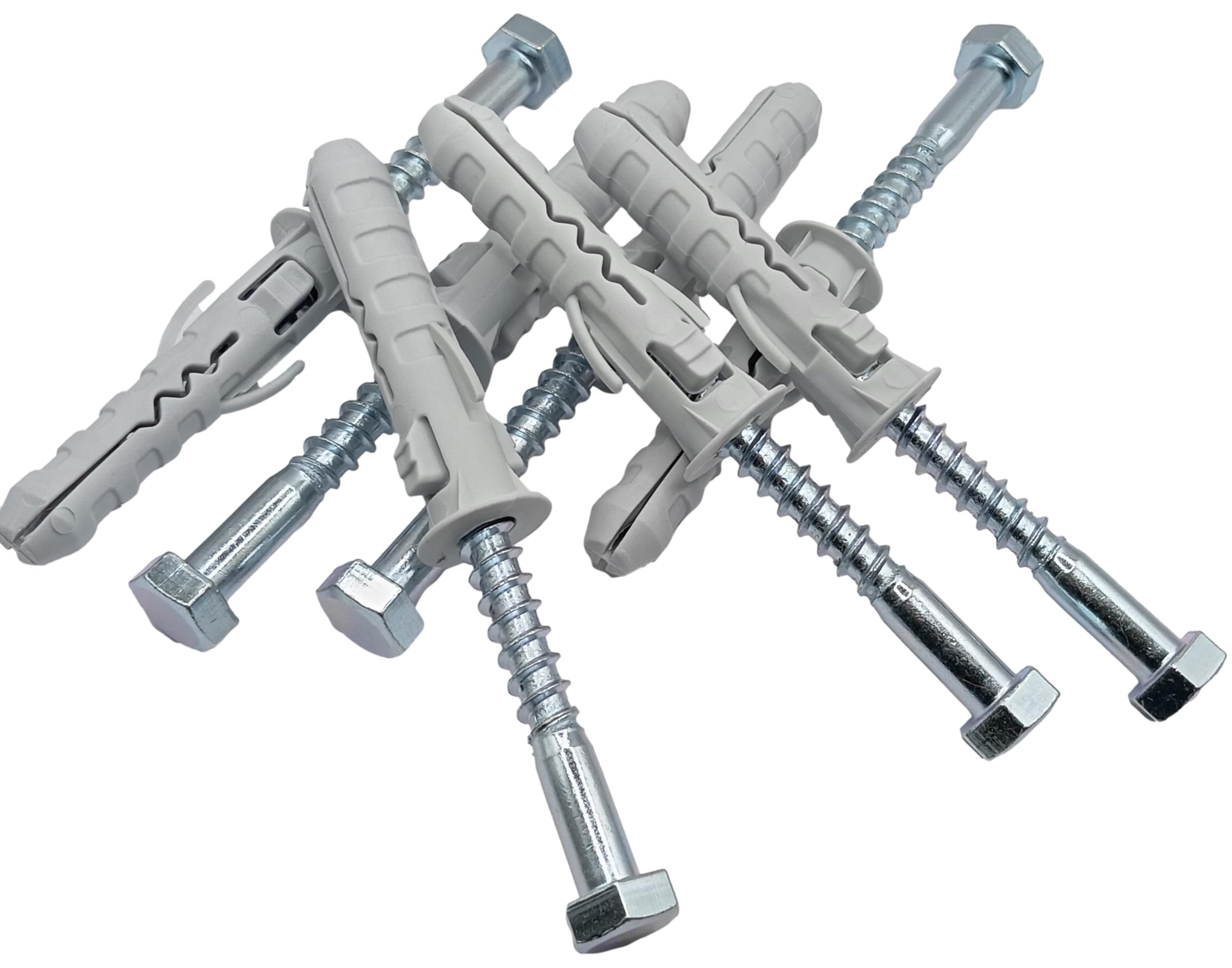 HAFD Heavy Duty Wall Anchor for Coach Screws 8x70mm with 12x60mm Plastic Plugs, Strong Fixings for Brick, Concrete, and Stone Pack of 7