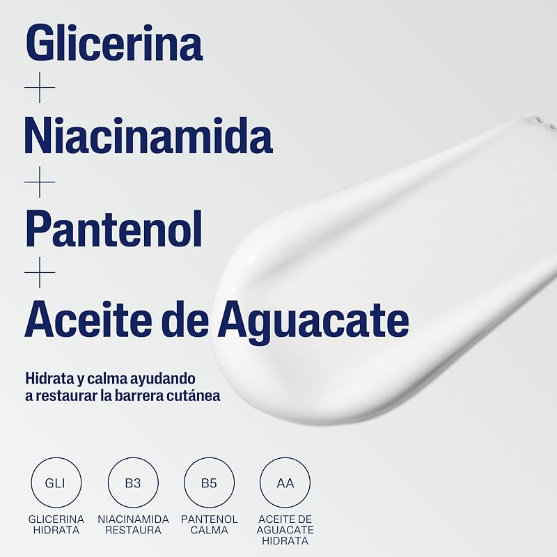 Loción Hidratante para Piel Sensible, Normal a Seca,Hidrata durante 48H, Fórmula ligera con Niacinamida, Pantenol y Glicerina, No Comodogénico, para Rostro y Cuerpo, 237ml