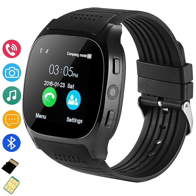 Fahionlive Bluetooth Smart Watch Touch Screen Wristwatch SIM TF Card Slot Fitness Tracker for Android Samsung LG Women Men