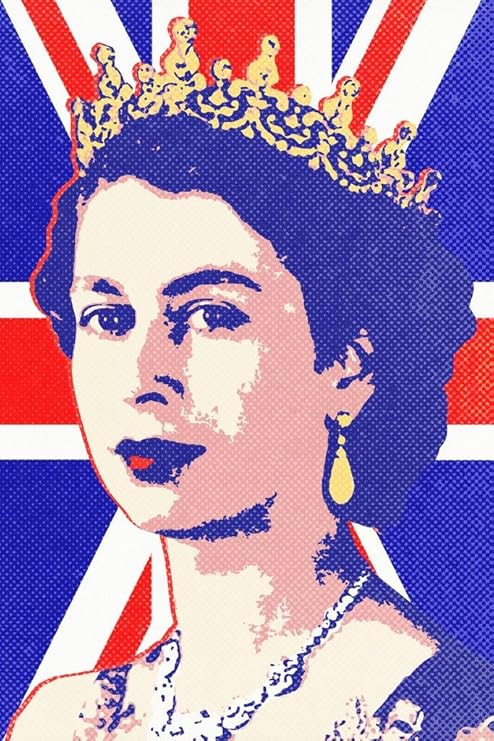 Amazon Com Queen Elizabeth Ii Union Jack Pop Art Print Laminated Dry Erase Sign Poster 12x18 Posters Prints
