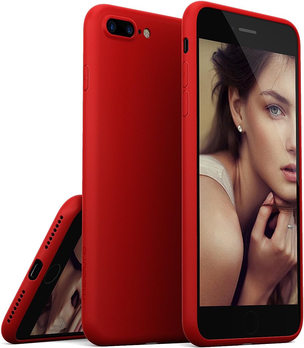 iPhone 7 Plus Case, Moduro [MINIMALIST SERIES] Full Coverage Ultra Thin [1.0mm] Slim Fit TPU Case for iPhone 7 Plus (Matte Red)