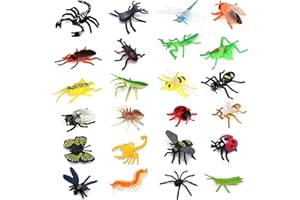 YOOHUA 24PCS Bug Toys Fake Plastic Bugs and Insects for Kids Toddler Halloween Birthday Party Favors Easter Valentines Basket Stuffers Goodie Bag Fillers April Fool's Day Prank Gifts Fake Bugs Toys