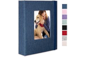 CHERRICH Small Photo Album 5x7 Linen Picture Book, Each Mini 26-Page Album Holds 52 Photos, Art Presentation Folder for Postcards & Picture Storage