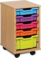 Office Needs Direct Monarch Mobile 6 Tray Storage Unit Beech MEQ1WX view 2