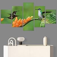 SIGNWIN 5 Panel Canvas Wall Art Modern Art Birds Bohemian Expressive Multicolor Photography Single for Home Decorations Ready to Hang - 60
