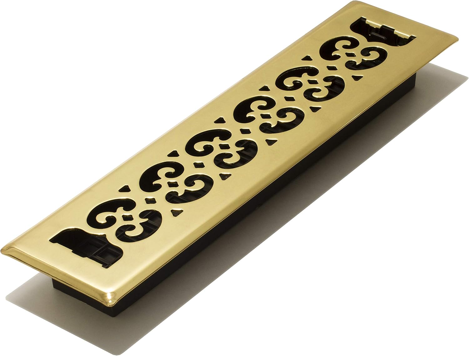 Decor Grates SPH214 Floor Register, 2x14, Polished Brass