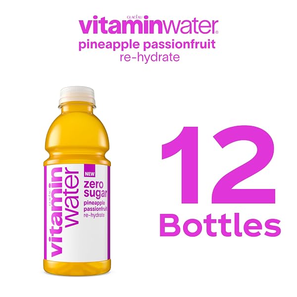 VITAMINWATER ZERO SUGAR PINEAPPLE PASSIONFRUIT RE-HYDRATE NUTRIENT ENHANCED WATER BEV. 20 OZ. 12 PACK