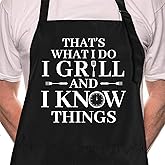 ZOORON Funny Cooking Chef Apron with Pockets BBQ Kitchen Work Aprons Birthday Father’s Day Grilling Gifts for Dad, Husband