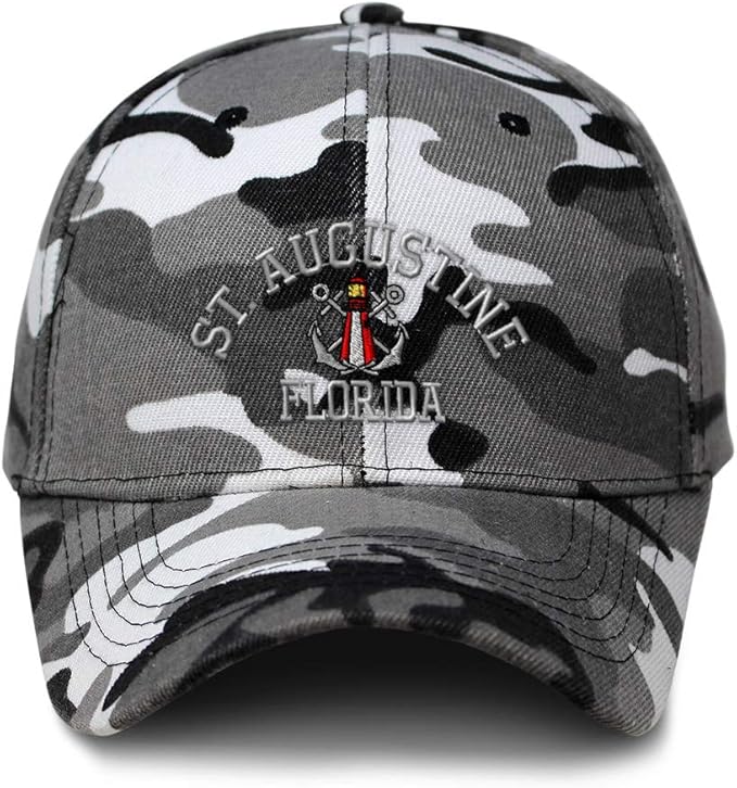 City Camo Baseball Cap Anchor St Augustine Lighthouse Fl Embroidery