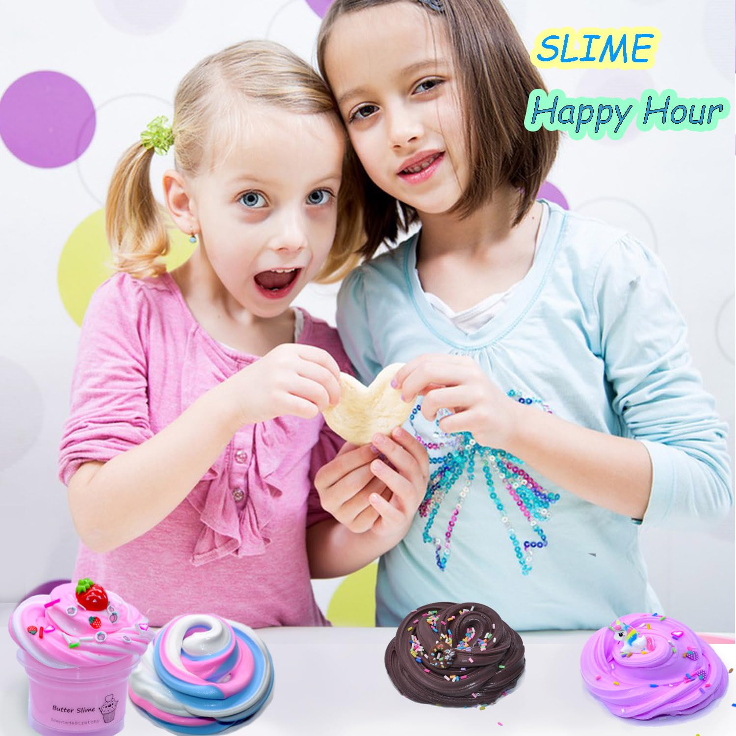 16 Pack Dual Colors Butter Slime Kit, Stress Relief Gifts Scented Sludge DIY Cake Toy for Kids,Easter Party Favors or Christmas Stocking fillersEaster Basket Stuffers