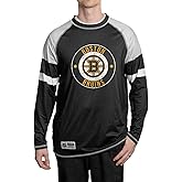 NHL Mens Thermal Long Sleeve Rash Guard Shirt, Fleece Lining, UPF50