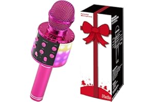 Fede Karaoke Microphone for Kids Adults, Wireless Bluetooth Microphone with LED Lights Portable Mic Speaker Karaoke Machine f
