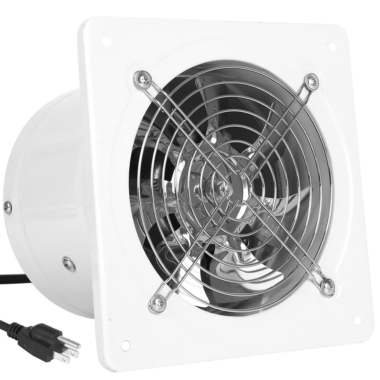 Photo 1 of Fepinc Exhaust Fan with Plug, 8 inch 735CFM Through-the-Wall Extractor Exhaust with Light Weight Pure Copper Motor, Ventilation Fan for Kitchen Bathroom Toilets Bedroom and Office, 110V, White
