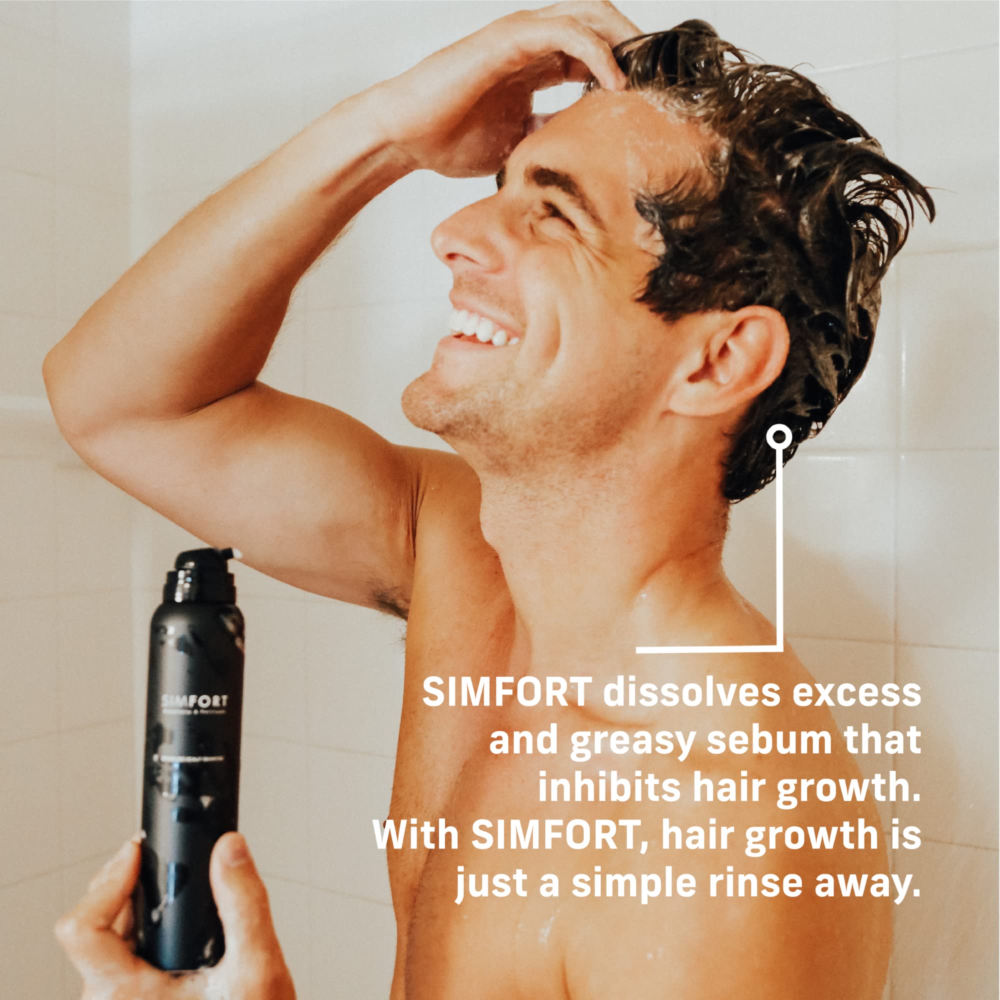 SIMFORT Sparkling Scalp Shampoo for Thinning Hair and Loss - Growth Treatment (3 Pack)