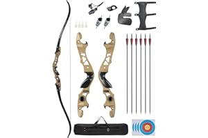 TOPARCHERY Metal Takedown Recurve Bow ，ILF Bow and Arrow Set 62" Recurve Hunting Bow for Outdoor Training Practice Right Hand