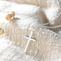 Fettero Cross Necklace Sliver Faith Pendant 14K