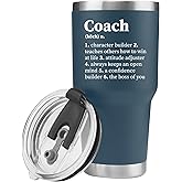 Coach Noun Definition Vacuum Insulated Tumbler Blue Coach Gifts Sports Team Manager Office Boss Appreciation Inspirational Stainless Steel With Removable Lid Drinkware (30 oz)
