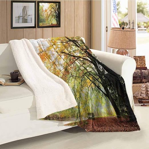 Amazon.com: Forest Weighted Blanket Autumn View in A Forest with Faded