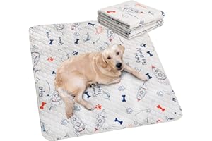 MEBRUDY Washable Pee Pads for Dogs, 34" x 36" (Packs of 2) Machine Washable Reusable Puppy Pee Pads, Leak-Proof & Non-SLI Pee Pads for Pet to Floor Protector, Playpen, Training