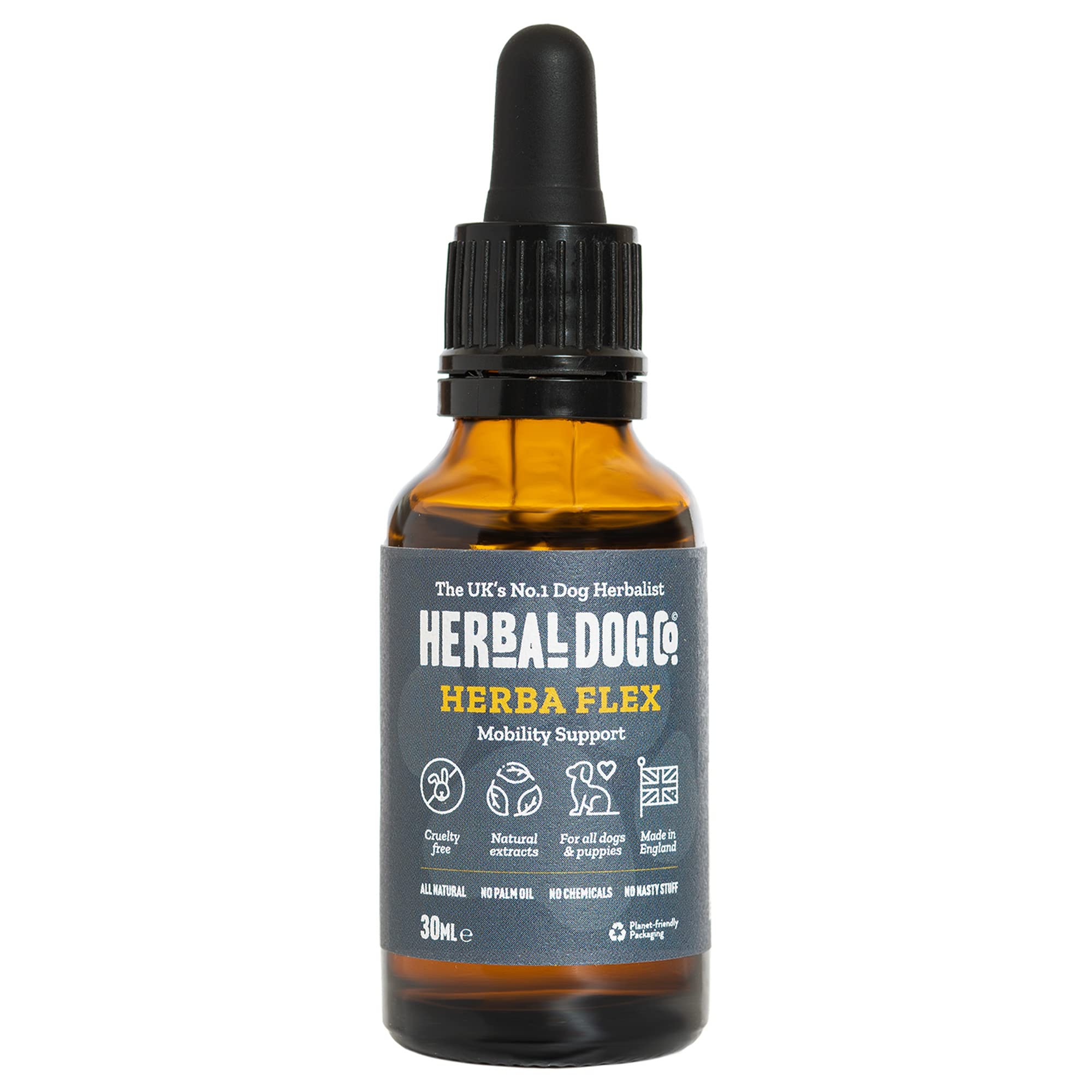 Herbal Dog Co Herbaflex Dog Joint Care Tonic, 30ml - Joint Supplements for Dogs & Puppies - Promotes Joint Health for Comfortable Walks - All-Natural, Vegan, Made in UK