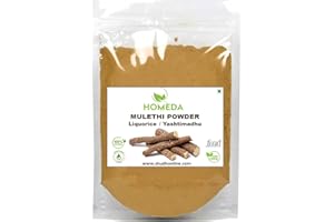 Homeda Organic Licorice Root Powder (3.5 oz - 100g), Mulethi Powder Organic for Face, Pure Licorice Root Extract for Skin, Regaliz Raiz Organico Dried Liquorice Roots Herb, Extracto De Regalis 0.2 lb
