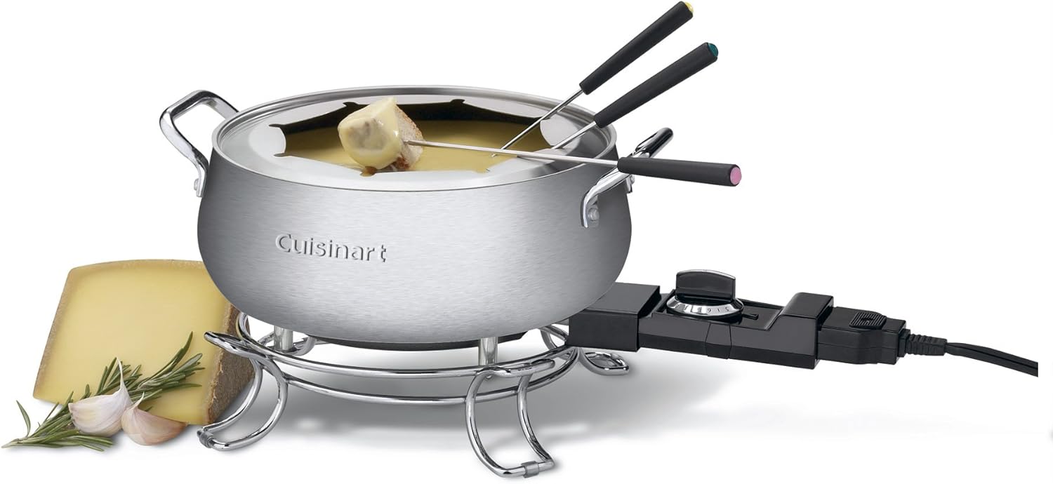Cuisinart CFO-3SS Electric Fondue Maker, Brushed Stainless, 6.12" x 10.50" x 7.00": Kitchen & Dining