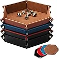 SHYVIA Dice Tray for RPG DND Table Games Metal Dice Rolling Tray Holder Dice Storage Box Larger Size Double Sided Folding PU