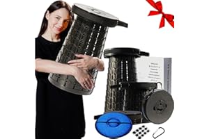 ALEVMOOM Upgraded 19.7" Collapsible Stool Portable,1000lbs Max Weight Foldable Stool for Adults Heavy Duty, Retractable Folding Telescoping Seat with Cushion for Outdoor Fishing Hiking BBQ