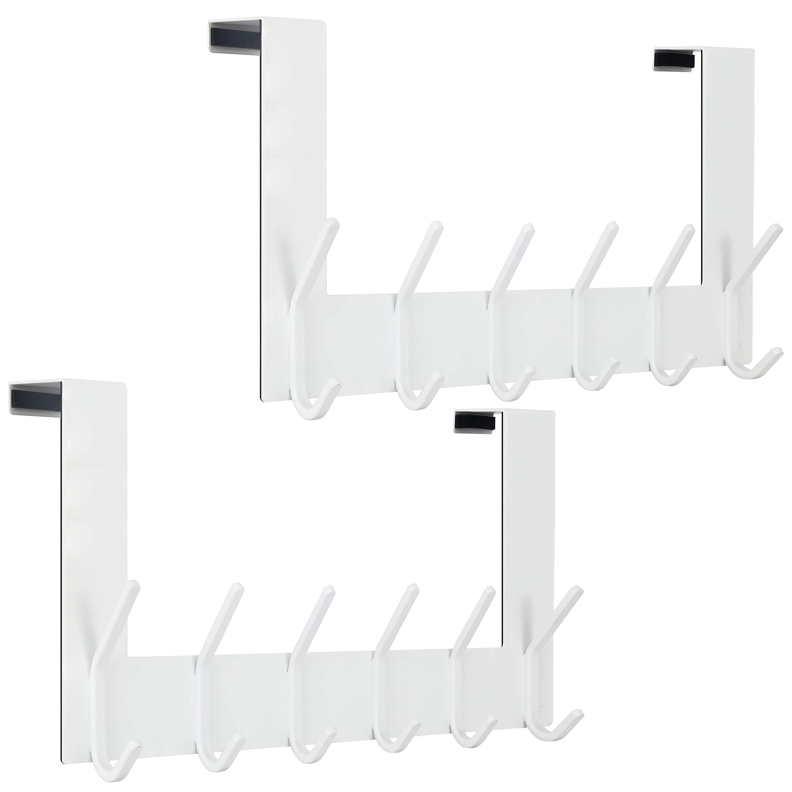 WEBI Over The Door Hook White,Over The Door Towel Rack,Over Door Hanger,Over Door Coat Hanger Rack for Hanging Clothes,Towels,Back of Bathroom,2 Packs