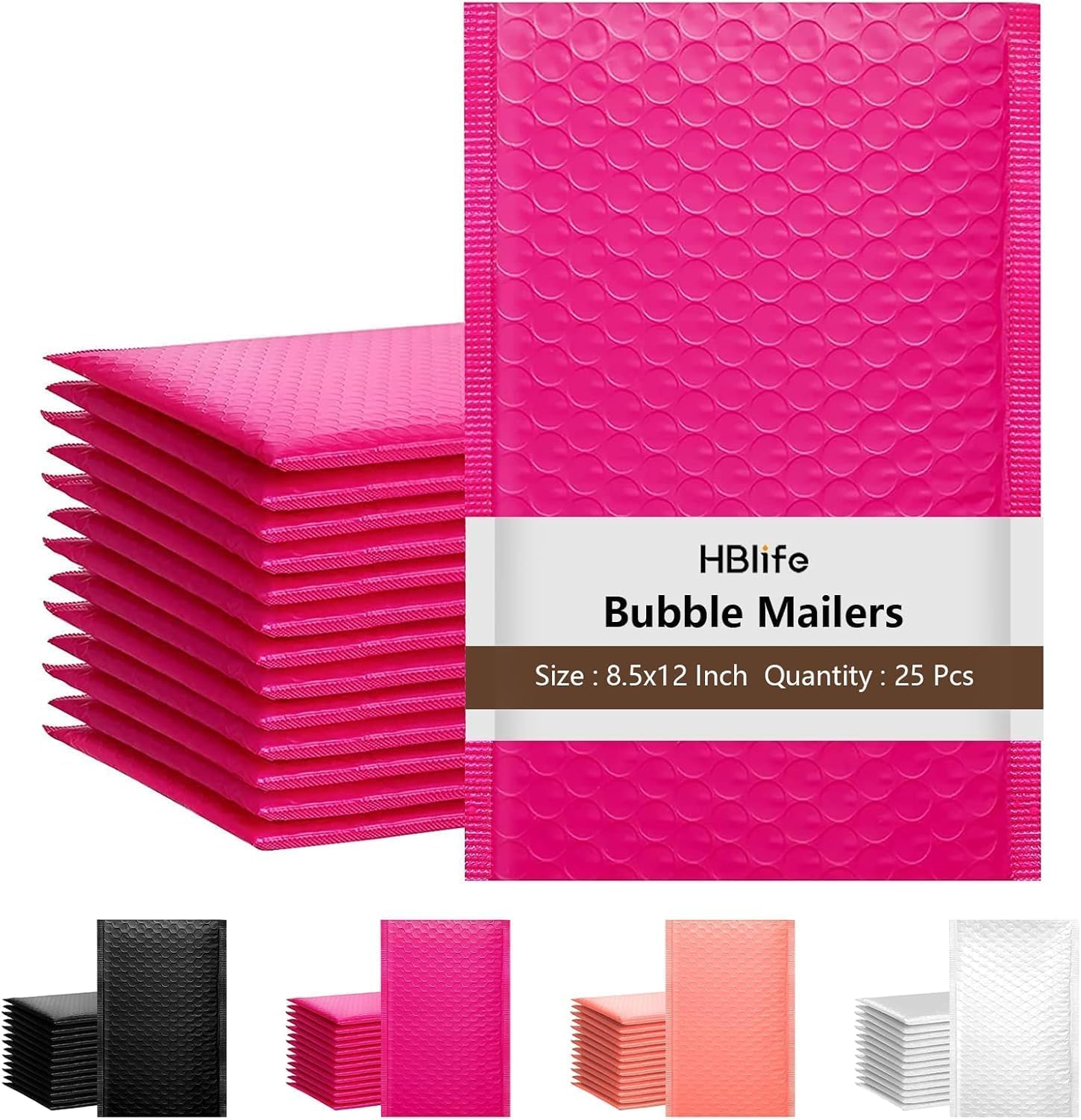 Photo 1 of HBlife 40 Pcs Hot Pink Bubble Mailers 4x8" Inches, 40 Pack Thick Padded Envelopes, Medium Packaging Bags, Strong Adhesion Mailing Supplies for Small Business