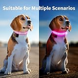 PcEoTllar Light Up Dog Collar Rechargeable Waterproof Pink Size S view 7