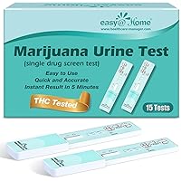 Easy@Home THC Test Kit 15 Pack - Highly Accurate Urine Drug Test Strips for Marijuana/Weed, THC Detox Flush, Marijuana Testin