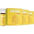 SAGA Organic Energy Shots | Contains Nootropics, & Mushrooms - CoQ10 & Ashwagandha | High Bioavailability & Fast Onset | Improves Endurance & Peak Performance | Peach Mango 2oz Shots (18-Pack)