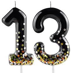 Hongplus Black Gold Confetti Number 13 Birthday