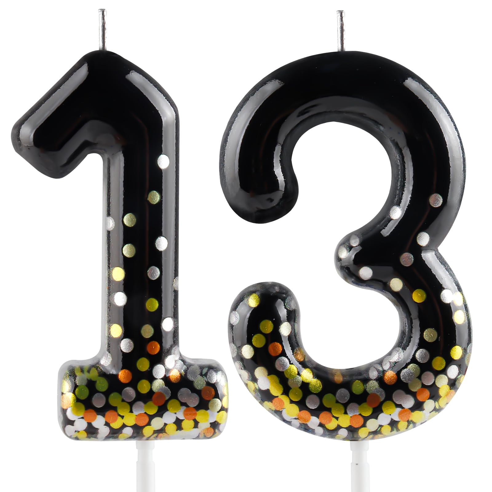 Hongplus Black Gold Confetti Number 13 Birthday