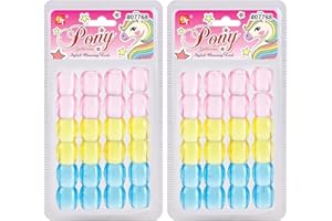 BEAUTY TOWN 48 Pcs Beads Jewelry Making Kit DIY Hair Braiding Bracelet Ornaments Crafts Jumbo Round Pony (Clear Pink/Yellow/Sky Blue)