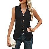 Rapbin Womens Sweater Vest Button Down Sleeveless V Neck Tank Tops 2024 Fashion Trendy