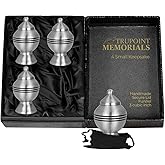 Trupoint Memorials Small Urns for Human Ashes Keepsake, Decorative Mini Cremation Urn for Adult Men & Women – Set of 4, Silver Chalice