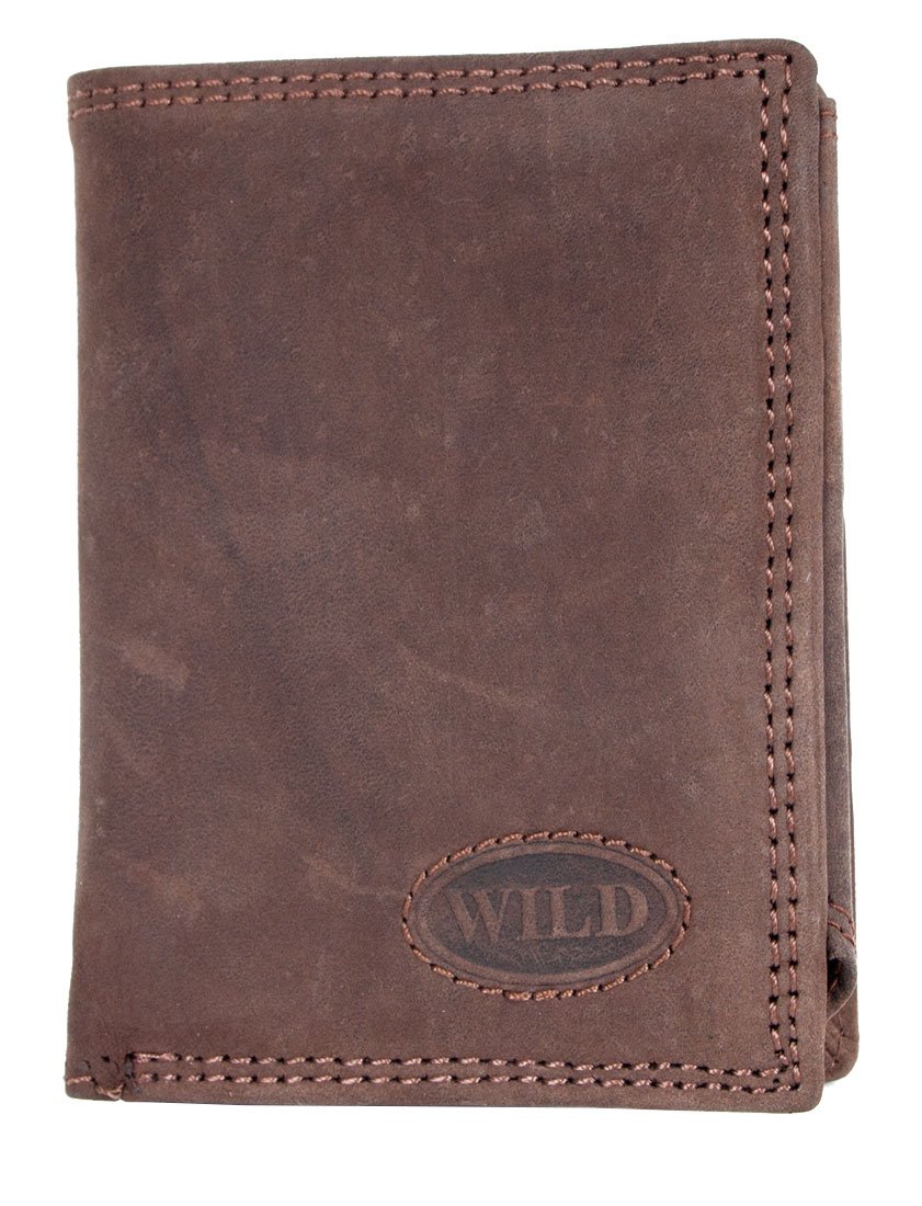 Small Trifold Vertical Designed Genuine Leather Pocket Size Wallet Wild